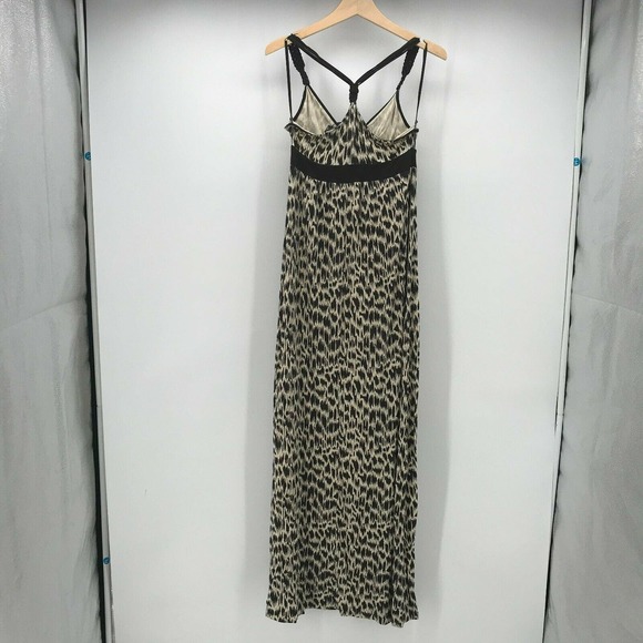 Banana Republic Maxi Dress Womens Medium Animal Print Modal Racerback Woven - Picture 3 of 6